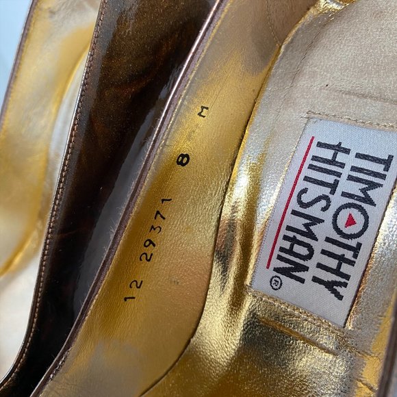 Timothy Hitsman Women's Size 8 M Metallic Brown Heeled Shoes - Picture 2 of 6